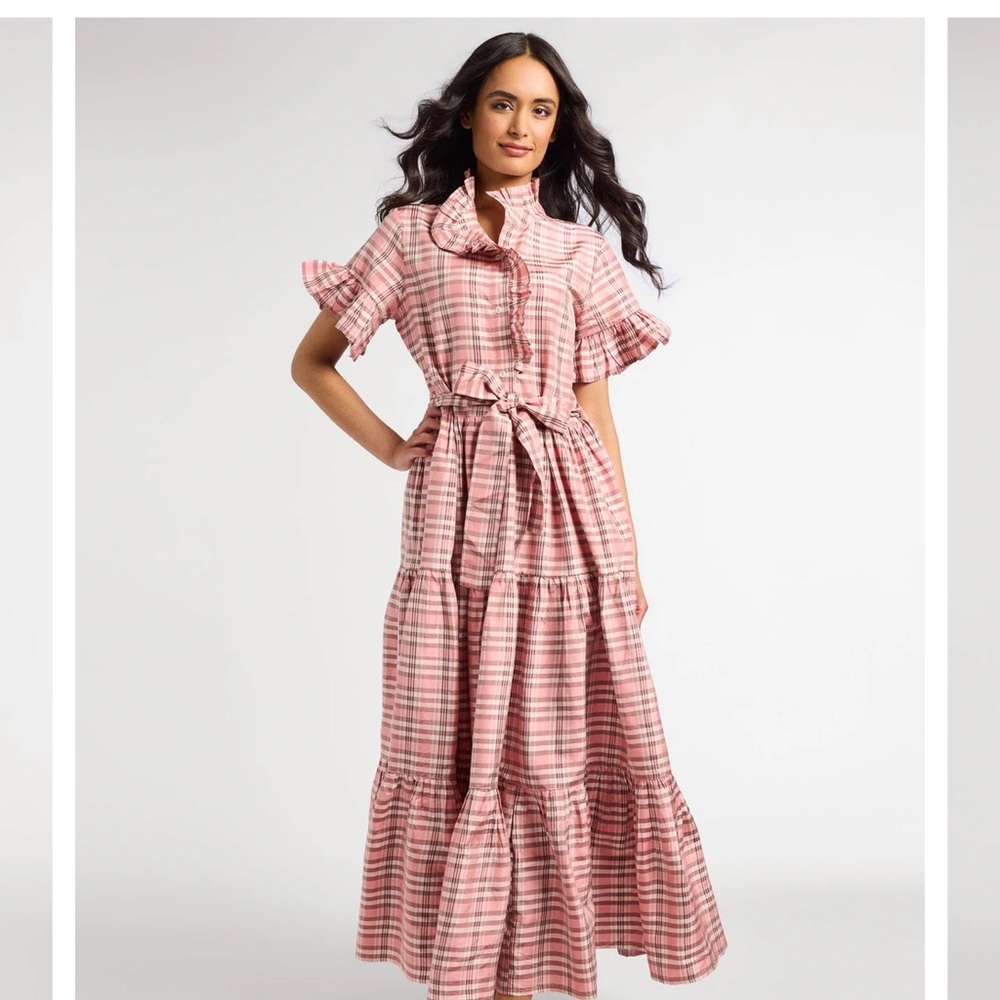 Pink Plaid Maxi Dress